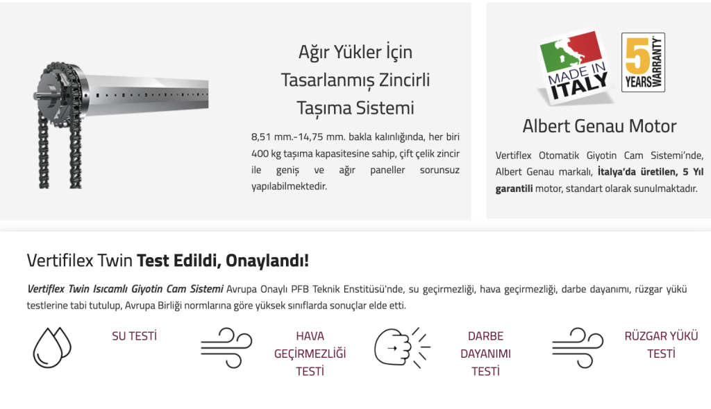 Giyotin cam sistemlerinde güçlü mekanizma yapısı